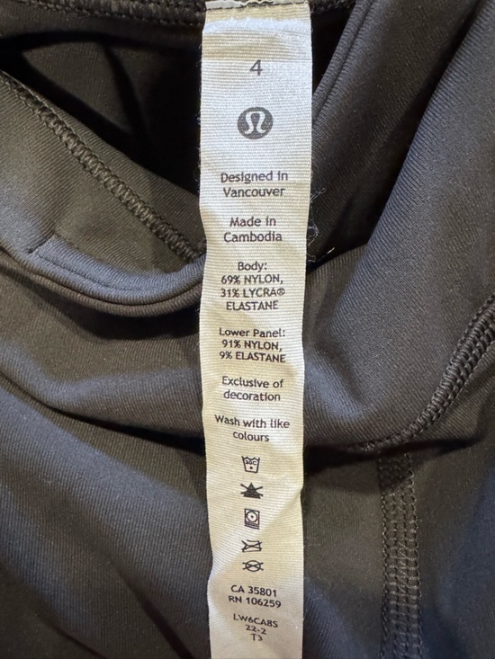 Lululemon Throwback Inspire High-
Rise Crop 21" in Graphite Grey / Black Sz 4 - Picture 13 of 14